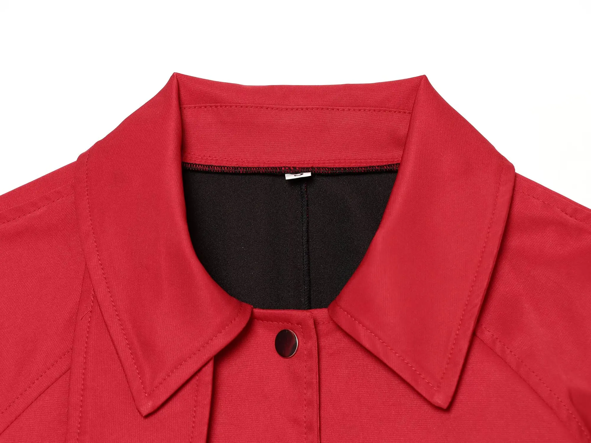 KONDALA Damen Lässiger Eleganter Roter Langer Trenchcoat für Pendler und High Street, Trendiger Trenchcoat 2026 Herbst Schicker Minimalistischer Mantel mit Knöpfen – Detail 6