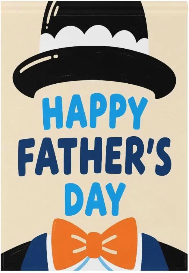 Festive Father's Day Hat Welcome Garden Flag Double Sided Vertical 12x18 Inch Banners Yard Outdoor Farmhouse Decor LLO LLX uui