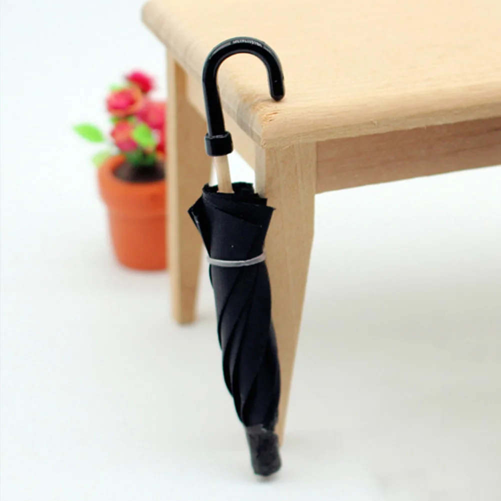 Dollhouse Umbrella Miniature 1/12 Pretend Play Accessories Toy Decoration Wood Micro Scene