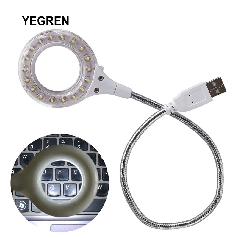 USB LED Light Source with Freely Bent Hose Ultra Portable Flexible Biological Microscope Bottom Ring Illumination Lamp