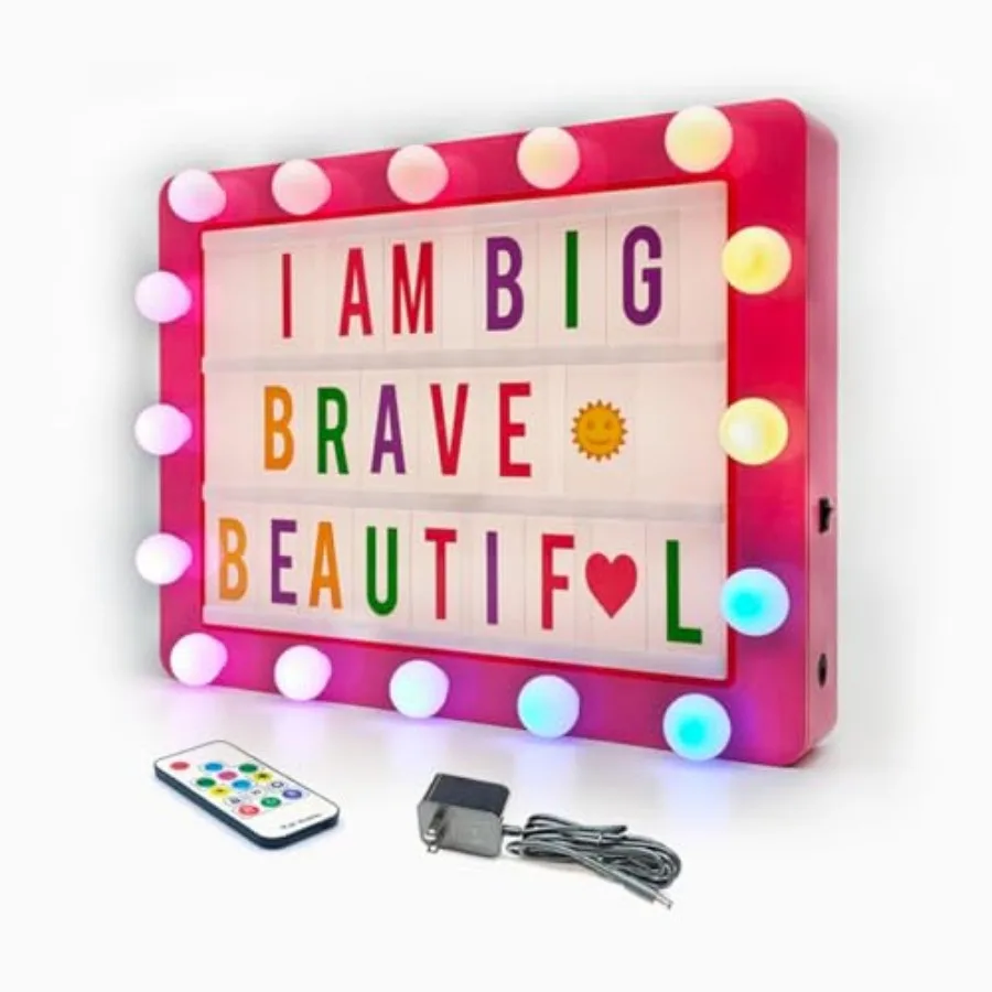 

Cinema Light Box with 290 LettersIcons Stocking Stuffers Christmas Birthday Gifts Ideas for Teen Girls Women DIY LED Sign Light