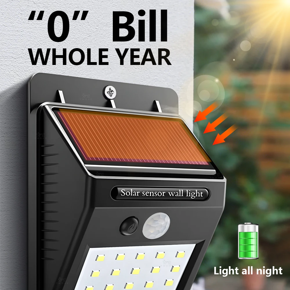 20LED Portable Solar Wall Lamp Highlight Solar Outdoor Lights Garden Lighting Outside Garage Porch Solar Rechargeable LED Lights image 4
