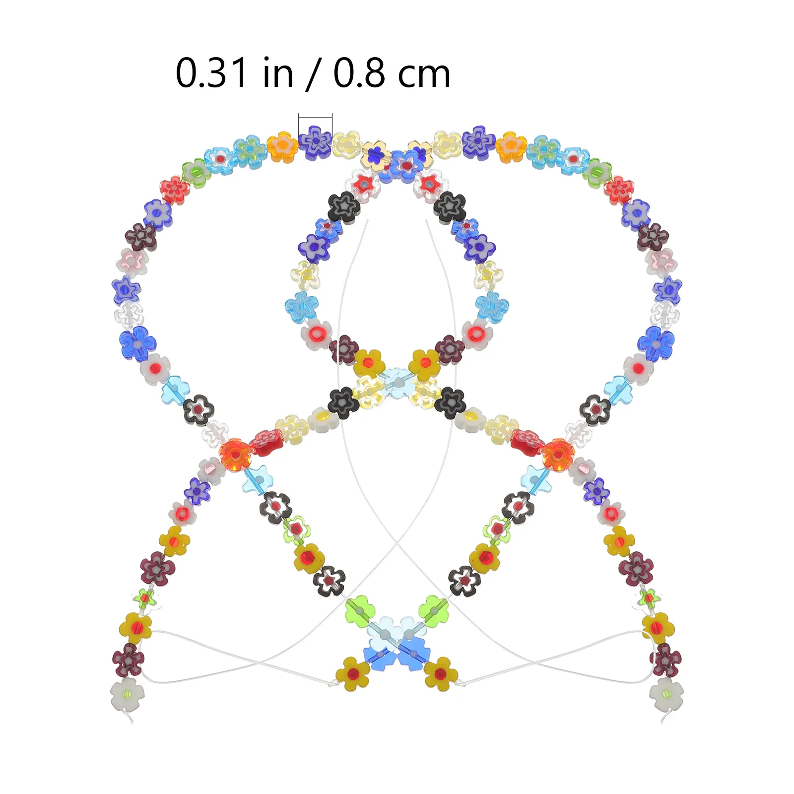 2 Strings DIY Glass Beads Flower Shaped Colorful Loose Beads for Jewelry Bracelet Earring Craft Small Glass Beads,