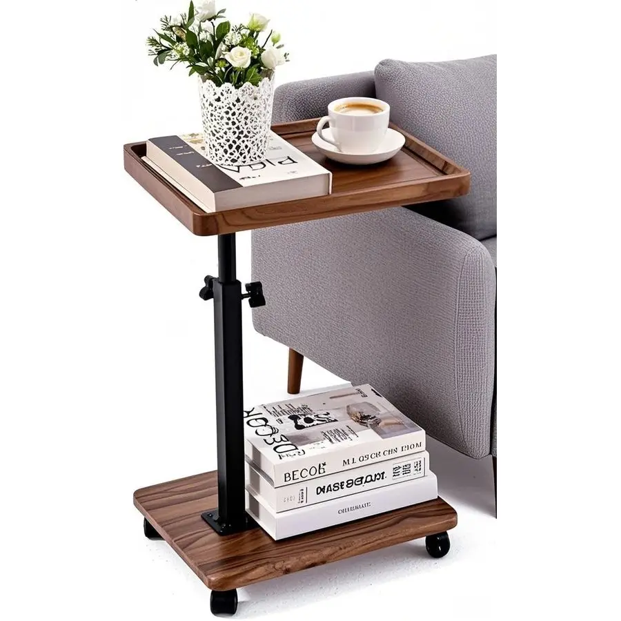 

Table End Table Adjustable Height,C Shaped End for CouchSnack Tables,360Swivel TV Tray Sofa Table,Tables That Slide Under,Coffee