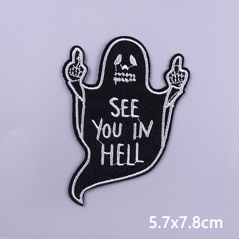 Punk Lustige Patch Eisen Auf Patches Für Kleidung Thermoadhäsive Patches Auf Kleidung Hippie Rock Biker Stickerei Patch Nähen Patch
