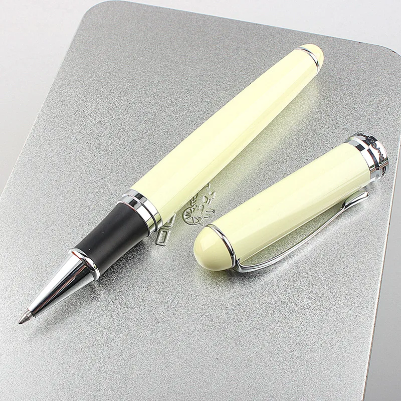 

Jinhao ivory Rollerball Pen Silver Clip High Quality Metal Ballpoint Pens Luxury Business Writing Signing School Office Supp