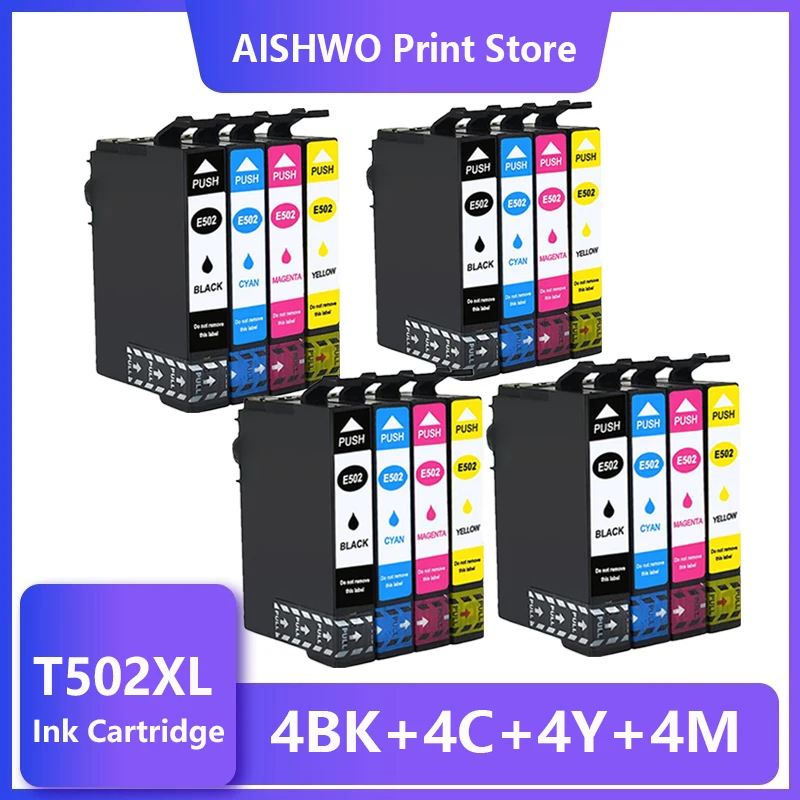 ASW T502XL 502 502XL full Ink Cartridge with Chip Compatible for epson XP5100 xp5105 WF2860 WF2865 printers