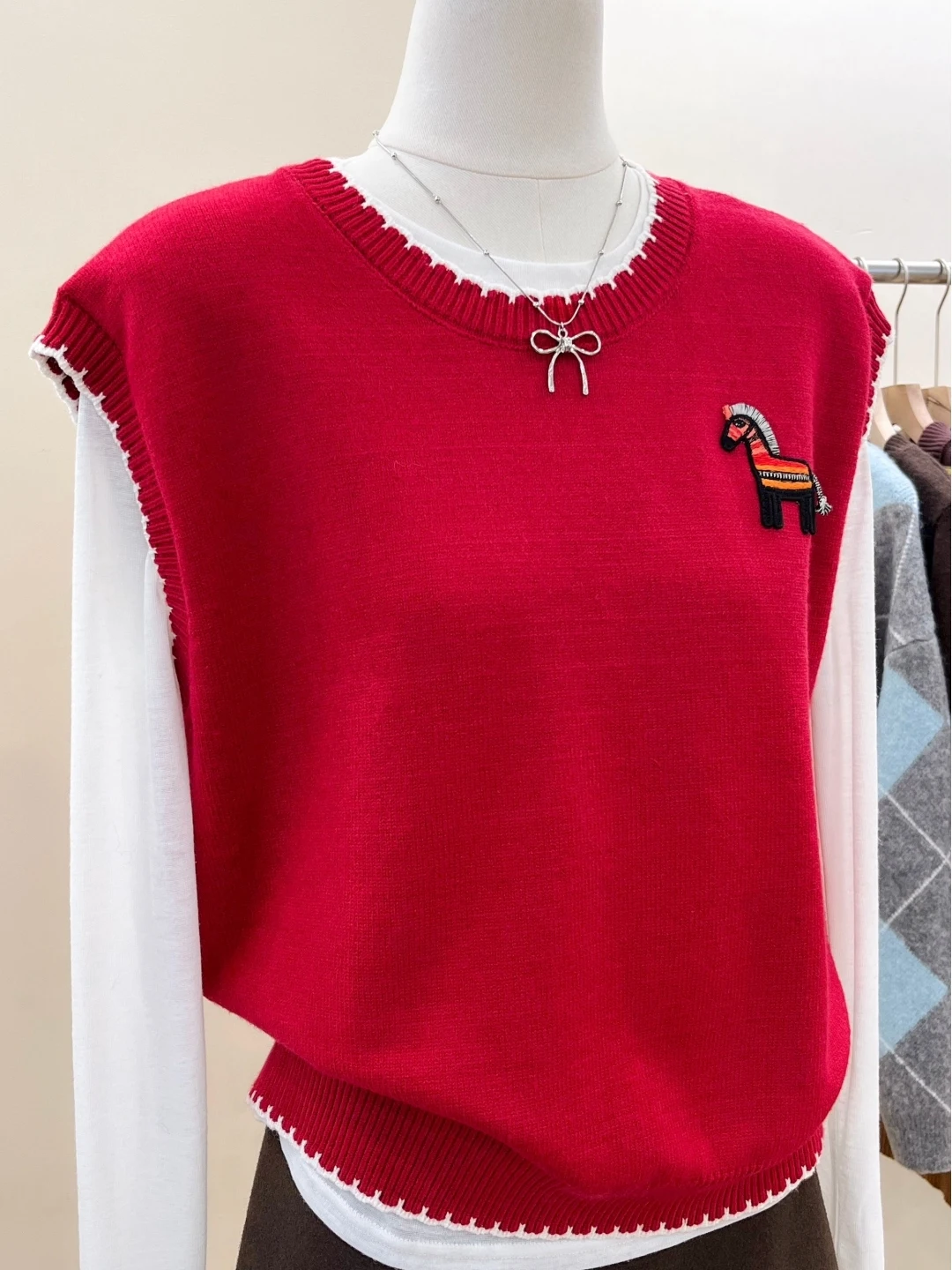 Gilet lavorato a maglia coreano Sle rotondo Ne Svel da donna sciolto dimagrante autunno inverno Top Faionable calore confortevole