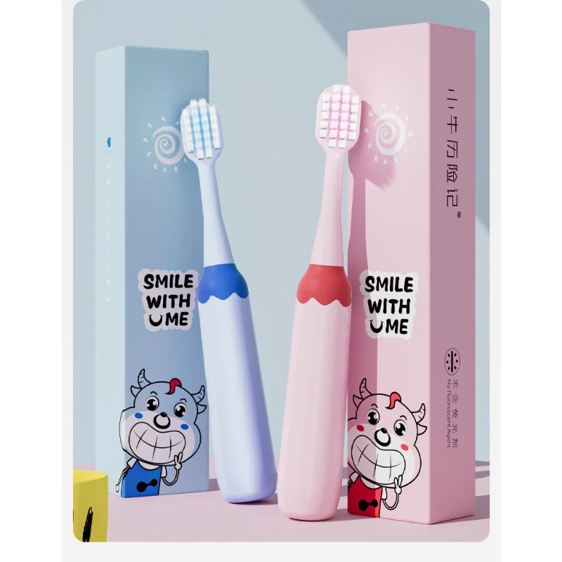 

Cartoon Calf Kids Toothbrush for Children Toothbrushes Baby Teeth Care for 3-9Year Oral Cleaning Children's Anti-slip Handle New