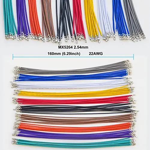Molex Compatible MX5264 2.5mm / 2.54mm Pitch Connector Kit with 22AWG Pre-Crimped Wires Housing Plug Socket Adapter for Electron