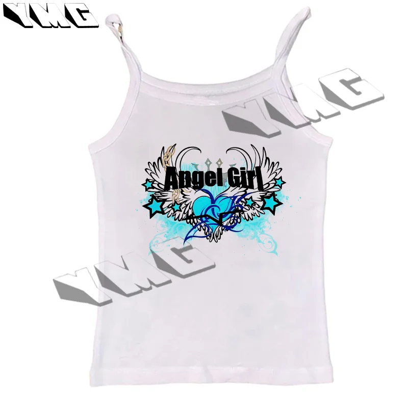 Camiseta de manga corta Harajuku retro ajustada, retro gótico americano de los años 2000, ropa superior Emo de los años 90, camiseta con estampado de letras Y2k