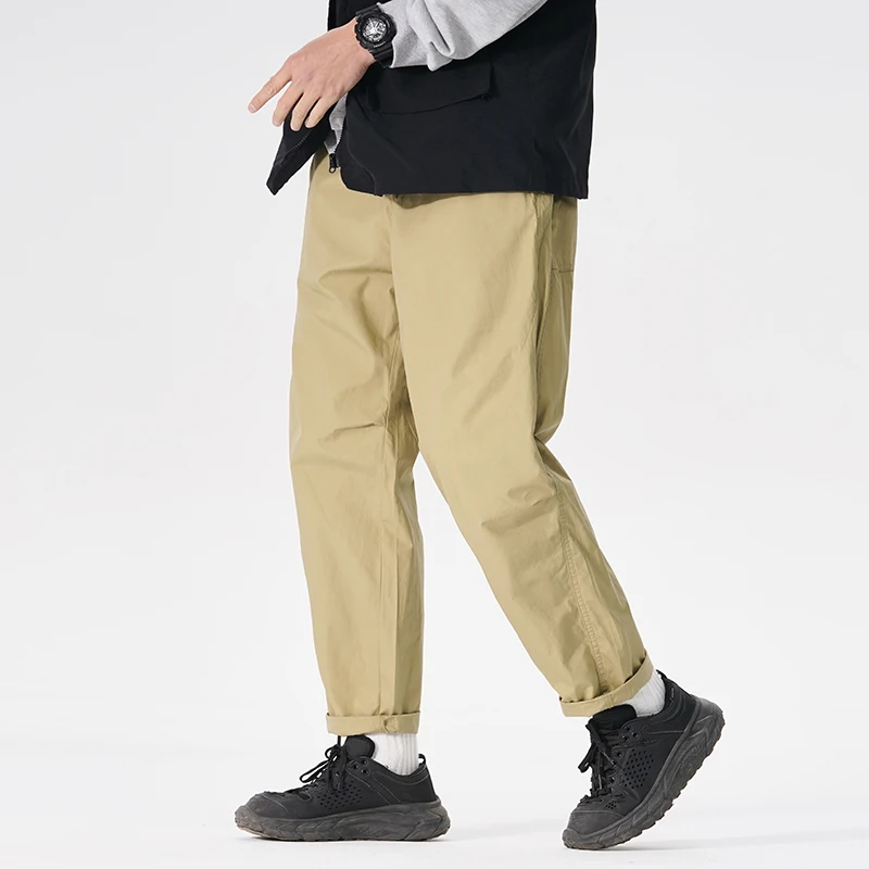 

Men's Casual Pure Cotton Harlan Pants Summer Thin Loose Straight Leg Long Trousers Faionable Versatile Straight Tube Trousers