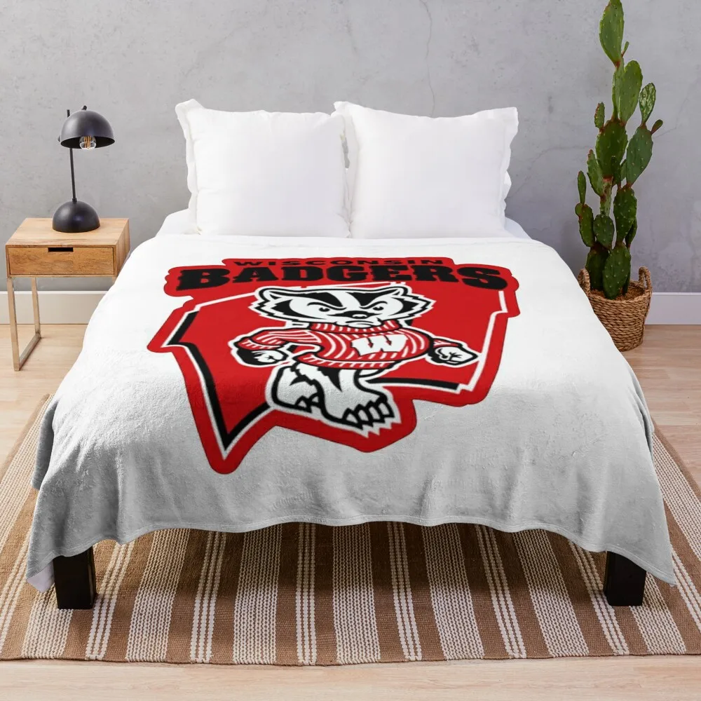 Dazzling Wisconsin Badgers Design Throw Blanket Luxury Throw warm winter Heavy Summer Blankets