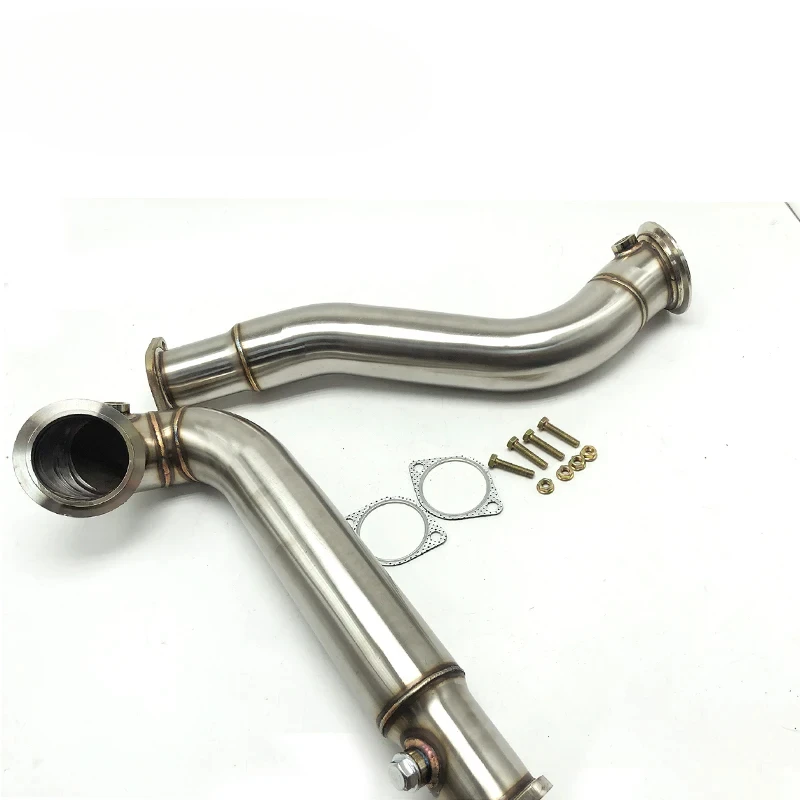 High Performance Flow Catless Exhaust Downpipes For BMW 2008-2010 535i 535Xi N54 Twin Turbo 3.0L E60 RWD AWD 304 Stainless Steel