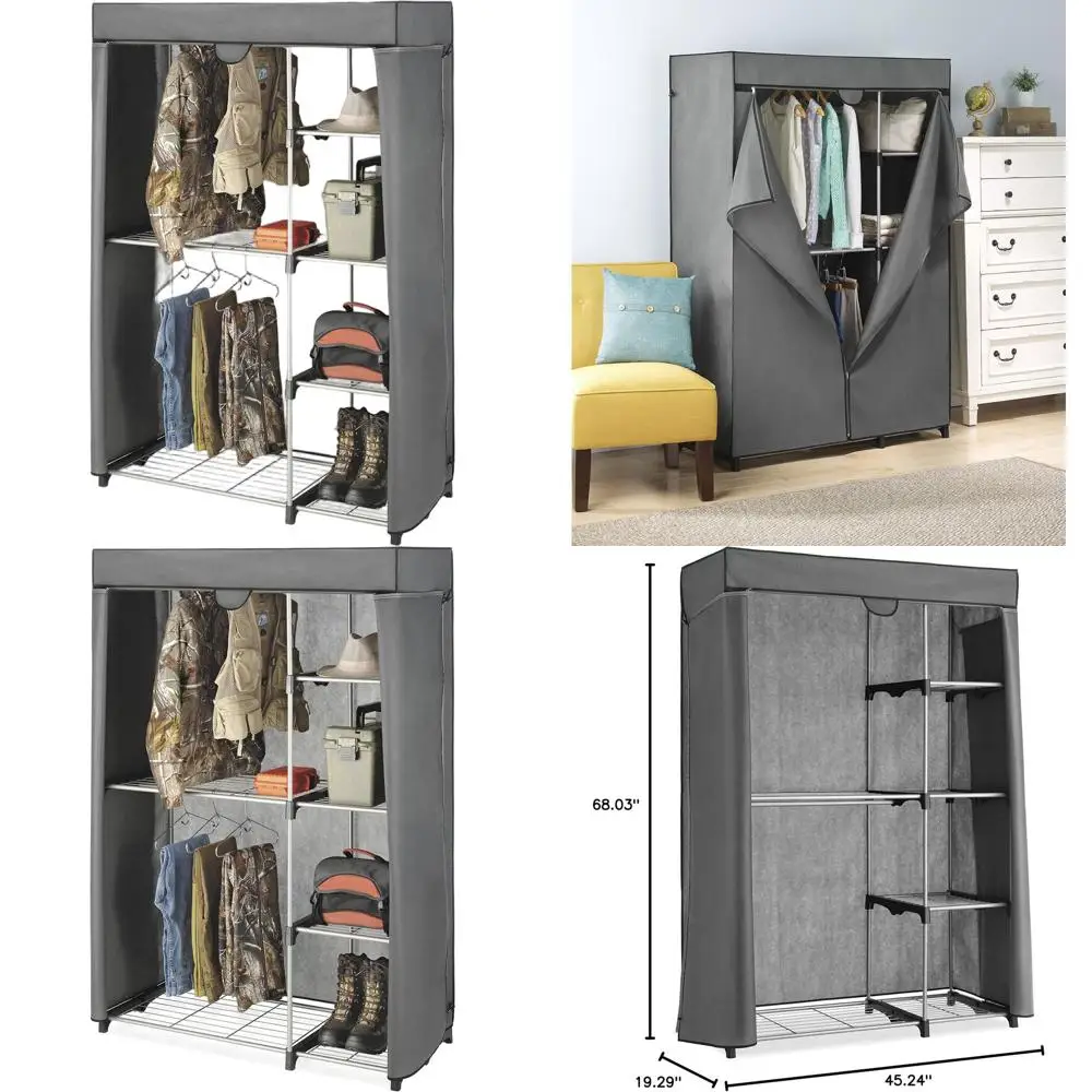 Espacio de almacenamiento mejorado: 5 estantes ajustables y robustos con tapa desmontable