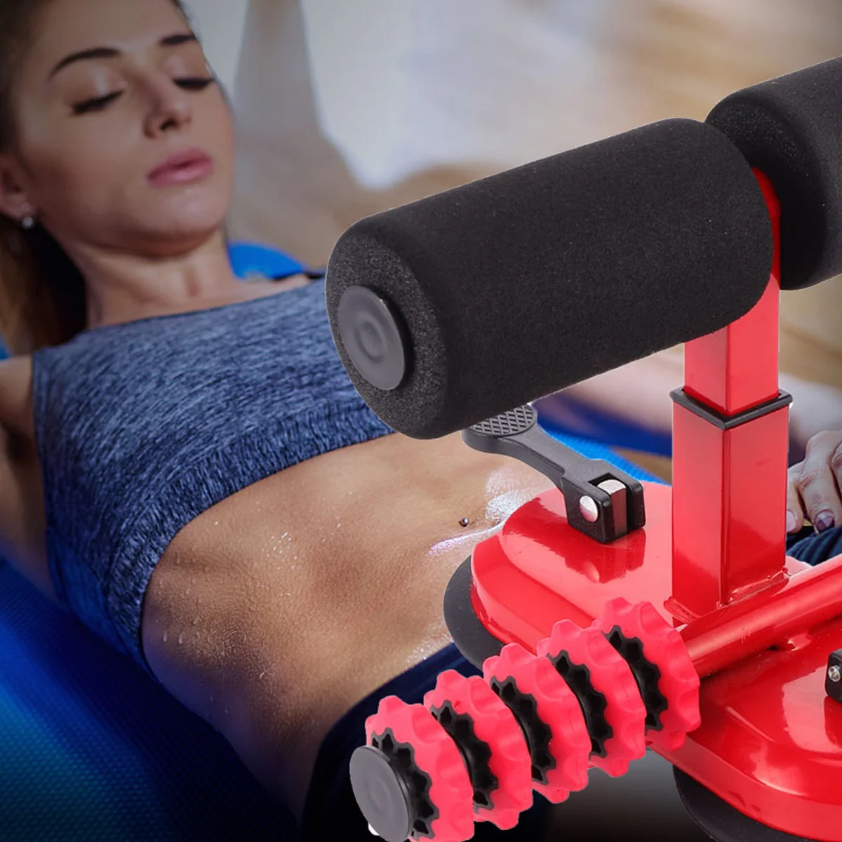 

1Pcs Sit-Up Assist Device Abdominal Curl Assist Large Suction Cup Stable Fixation Household Fitness Equipment Crunches Aid