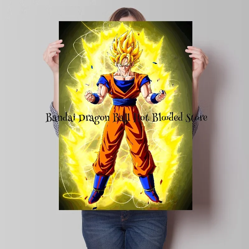 High Quality Anime Hot-blooded Dragon Ball Figures Super Saiyan Goku Gohan Vegeta HD Art Poster Picture Decorative Painting