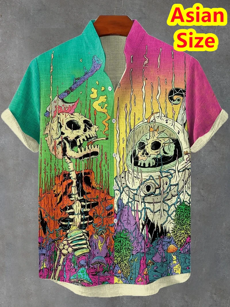 

Fashion Man Shirts Art Graphics Shirt Short Sleeved Button Down Lapel Shirts Summer Oversized Top Vacation Casual Hawaiian Shirt