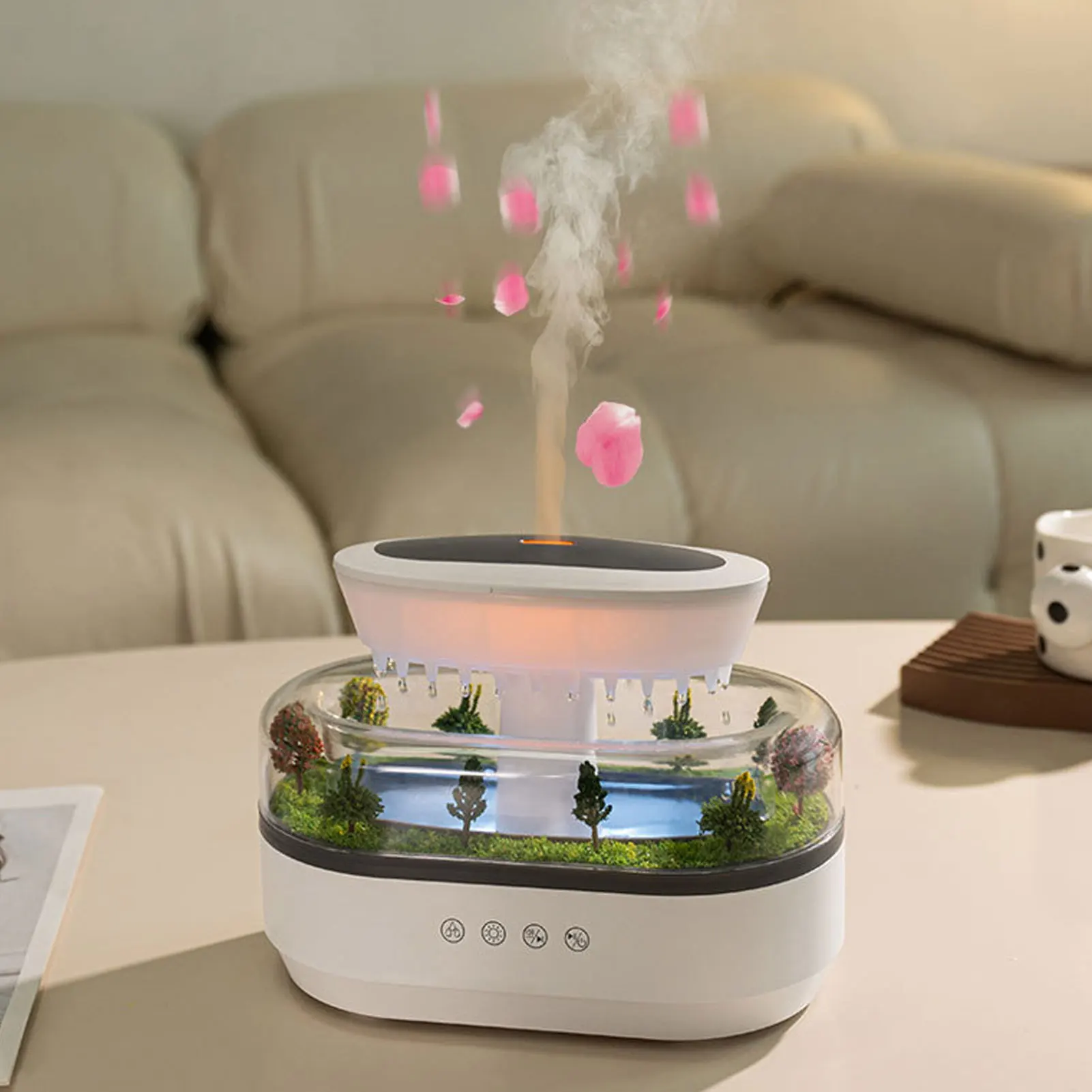 

Mist Humidifier 7 Colors LED Lights ABS PP Essential Oil Diffuser Auto Shut Off 250ml Safe Quiet Multifunctional for Bedroom