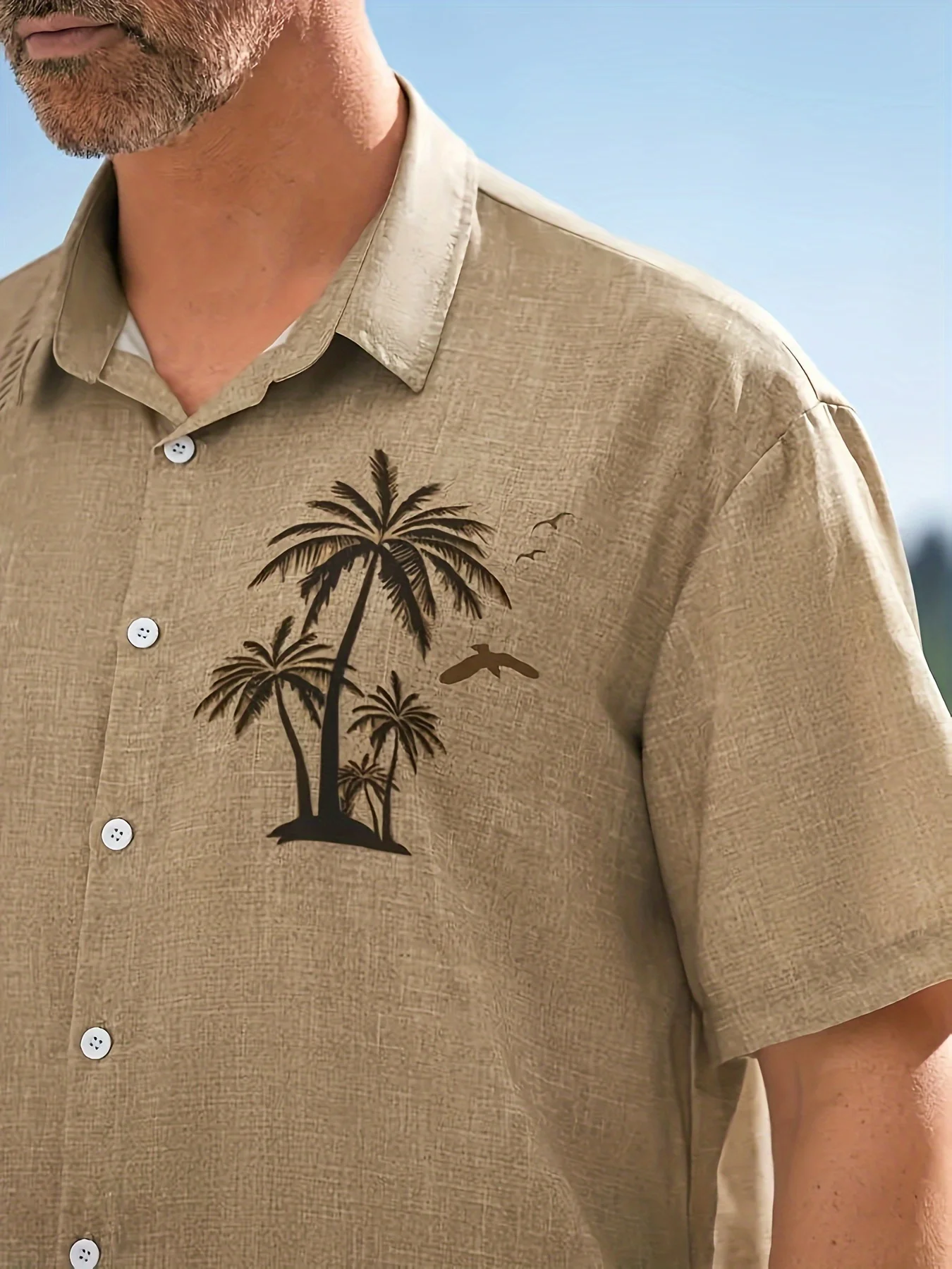 2023 Coconut Tree Shirts For Men Printed Men\'s Hawaiian Shirt Beach 4xl Short Sleeve Fashion Tops Tee Shirt Man Blouse