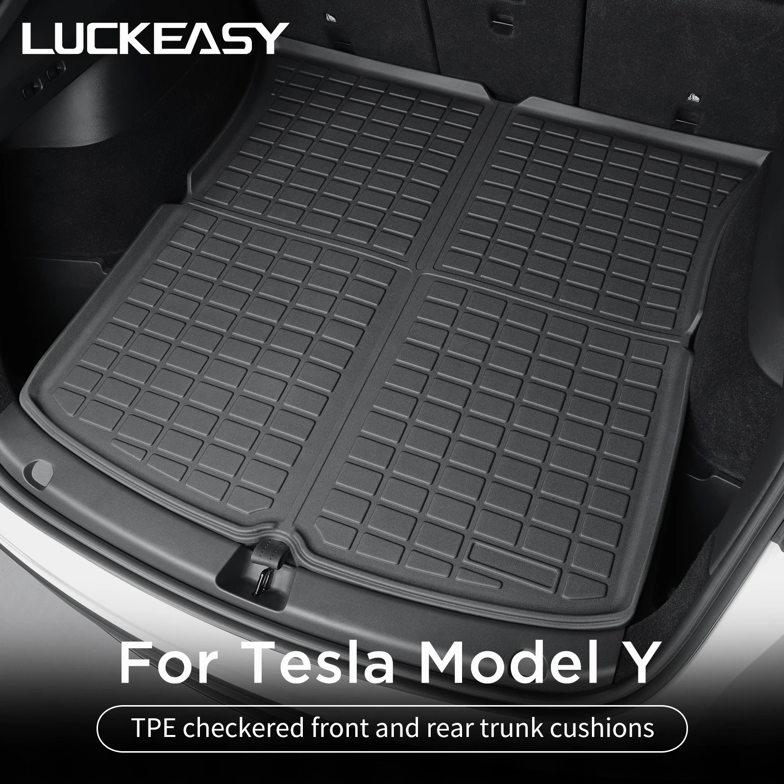 For Tesla Model Y Trunk Mat TPE Front And Rear Trunk Mats Car Interior Accessories Protective Pad ModelY 2024