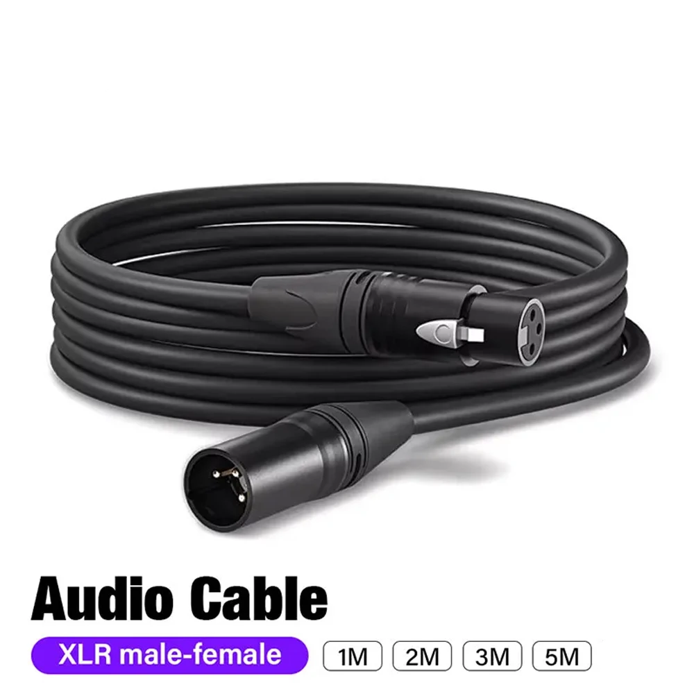 Cable de Audio Balanceado XLR Cannon de 1M-5M, Macho a Hembra, Cable de Extensión Profesional para Micrófono, Mezcladora, Consola de Sonido y Altavoz