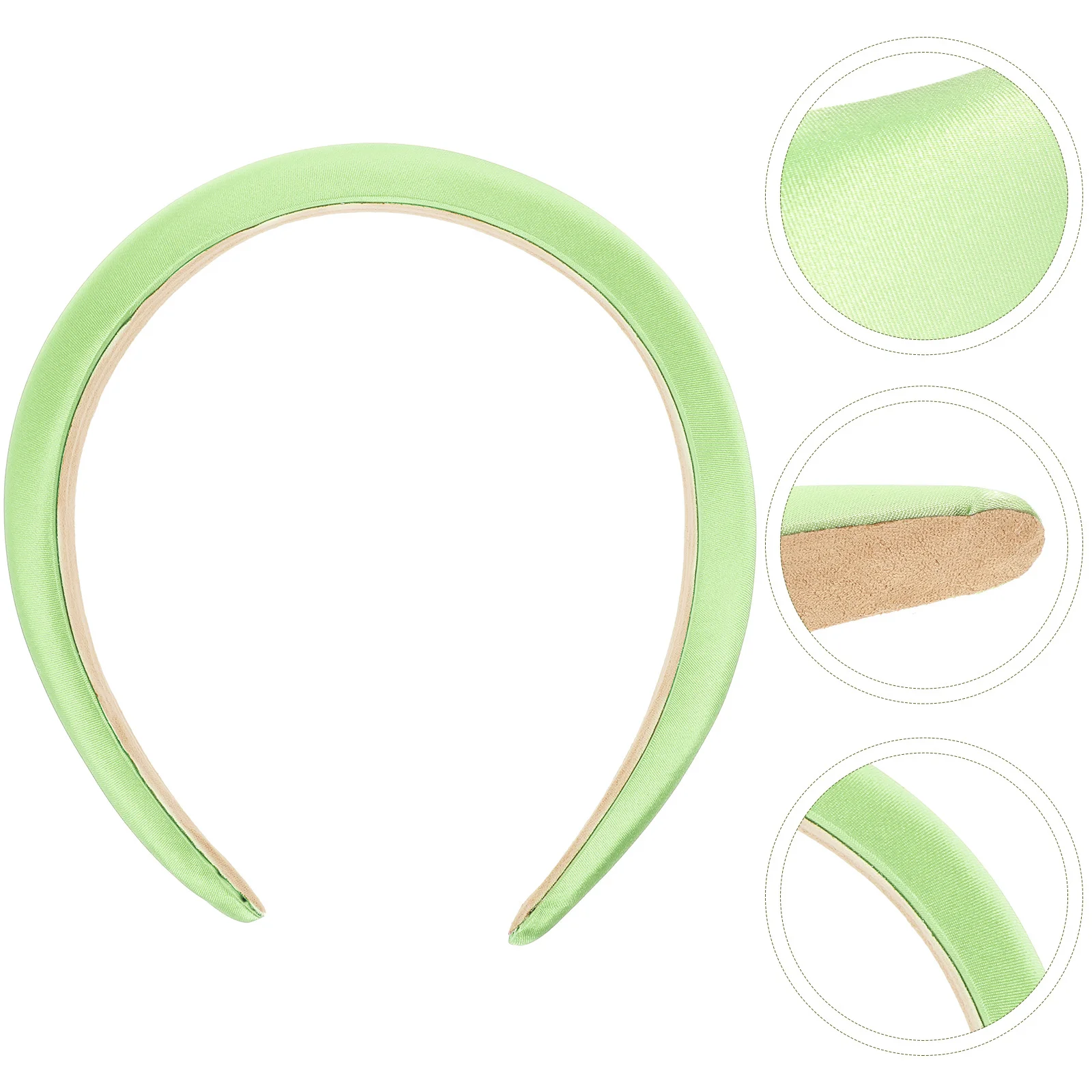 

Satin Padded Headband Wide Thick Sponge Hairband For Women Chunky Nonslip Plain Hair Accessory Daily Wear