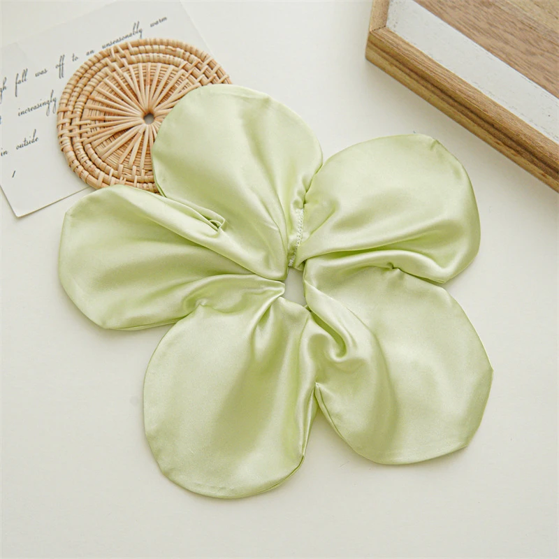 Exaggerated Flower Hair Scrunchies For Women Solid Color Elastic Ponytail Holder Hair Rope Trendy Styling Hair Accessories