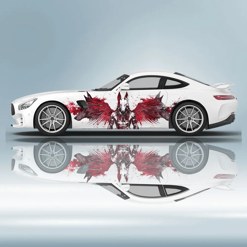 

Anubis Blood Splatters Cool Car Vinyl Wraps Decal Self-adhesive PVC Sticker Suitable for Trucks SUV Decor Auto Accessories Gift