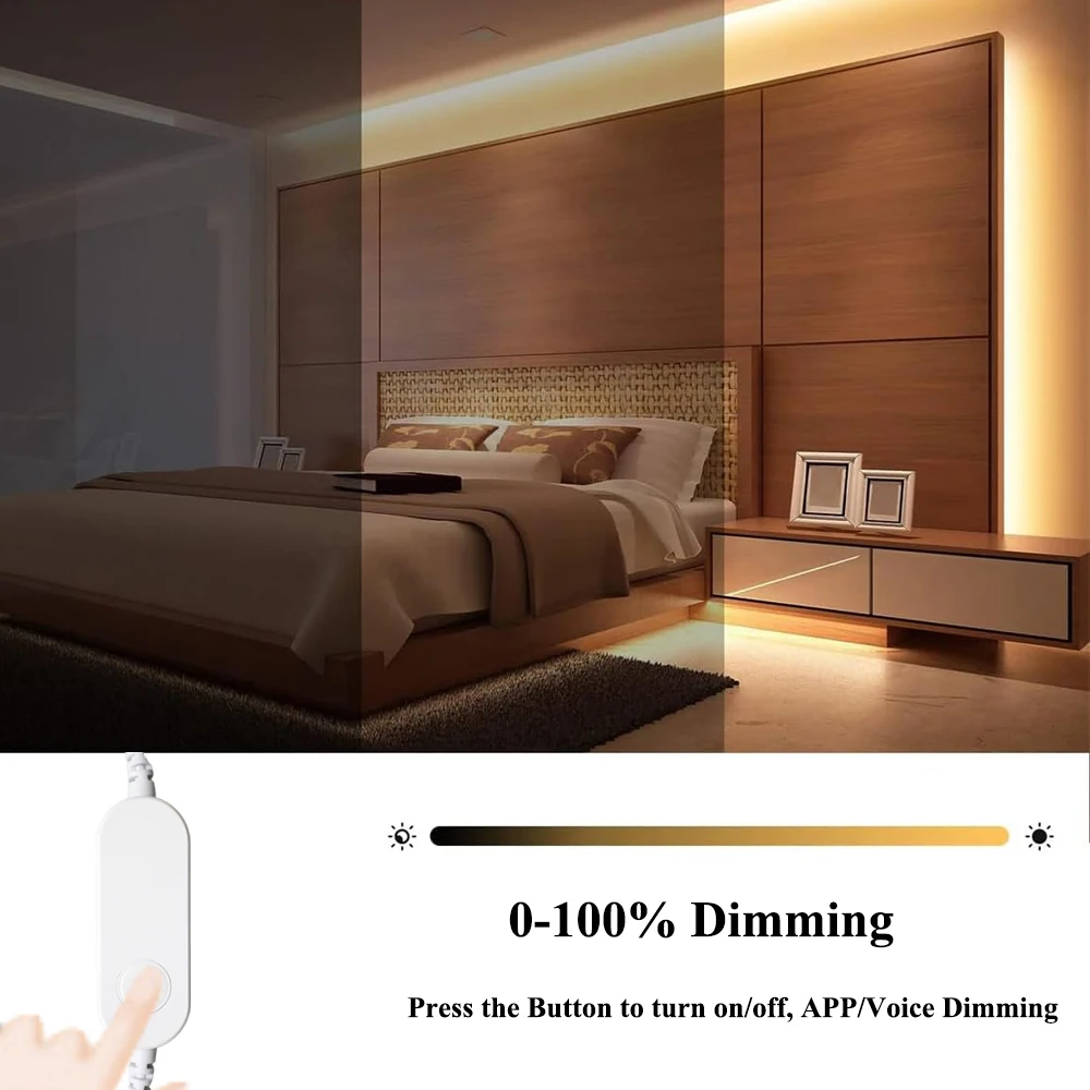 USB Homekit COB LED Strip Light 5V 1m 2m Ciepły biały Neutralny biały Ściemnialna elastyczna lampa 3000K 4000K 6500K Siri Sterowanie głosowe