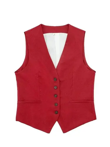 Imagen 2 del producto HH, chalecos de lino liso a la moda para mujer, chaleco sin mangas con una hilera de botones, Top de verano para mujer, ropa de calle informal, traje, chaleco