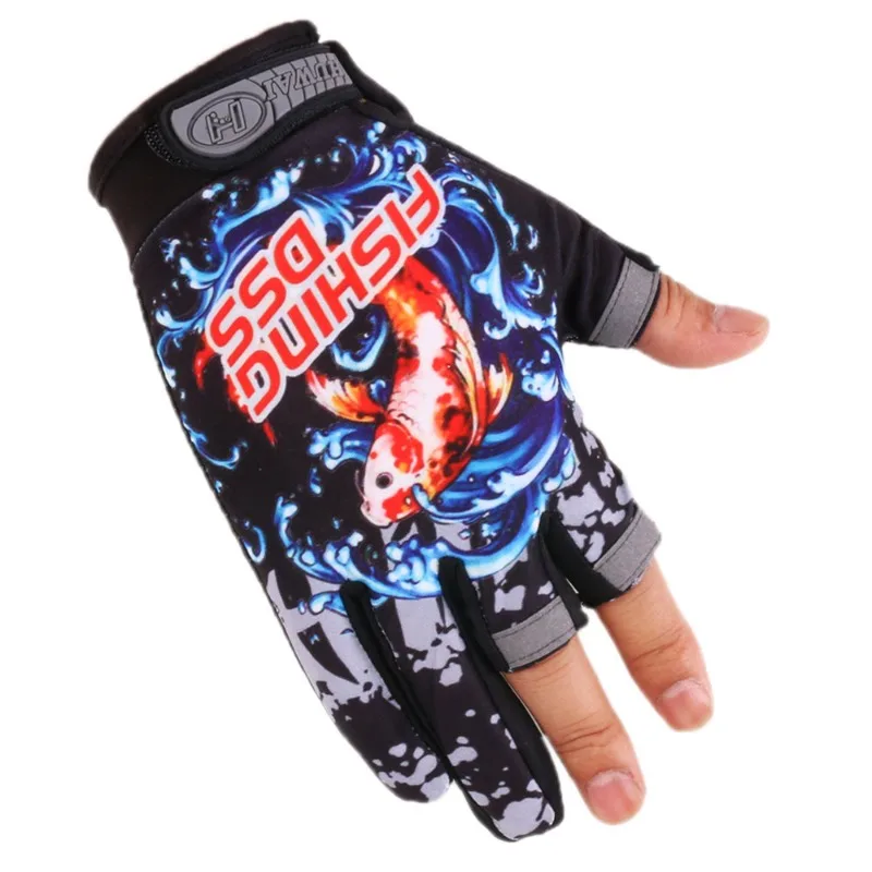 Men Women Fishing Gloves Thin Breathable Non Slip Three Finger for Cycling Mountaineering Outdoor Sports Lightweight Luya