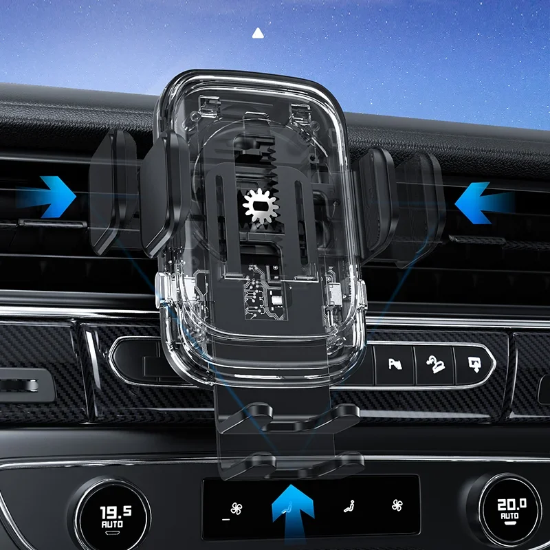 Cargador inalámbrico para teléfono de coche, soporte de ventilación de aire, estación de carga rápida para iPhone 15, 14, Xiaomi, Samsung, Huawei