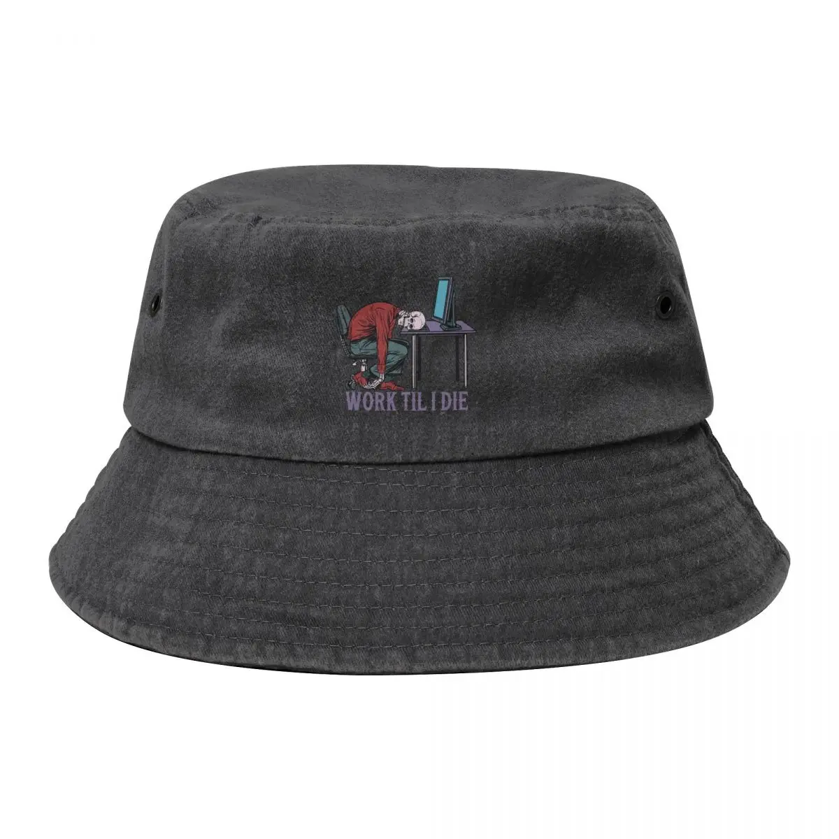 

Work Til I Die Bucket Hat Sunscreen Sunhat Uv Protection Solar Hat New In Hat Female Men's