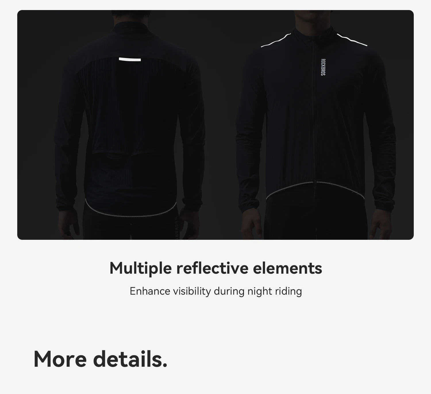 ROCKBROS Fahrradjacke, winddicht, atmungsaktiv, leichte, faltbare Fahrradjacke mit UV-Schutz für Herren und Damen. – Detail 13