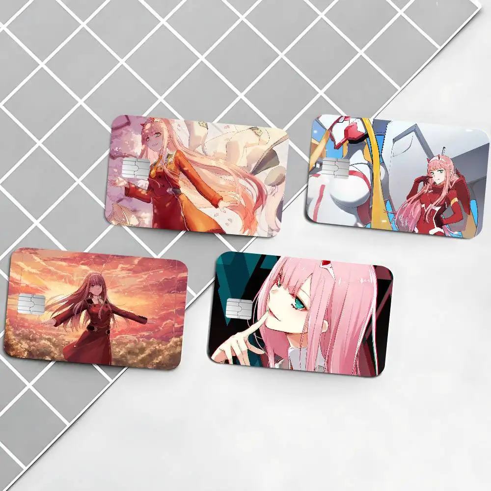 Zero Two DARLING In The FRANXX Anime Anmie Sticker Film Skin Cover for Credit Card Debit Bank Card Front