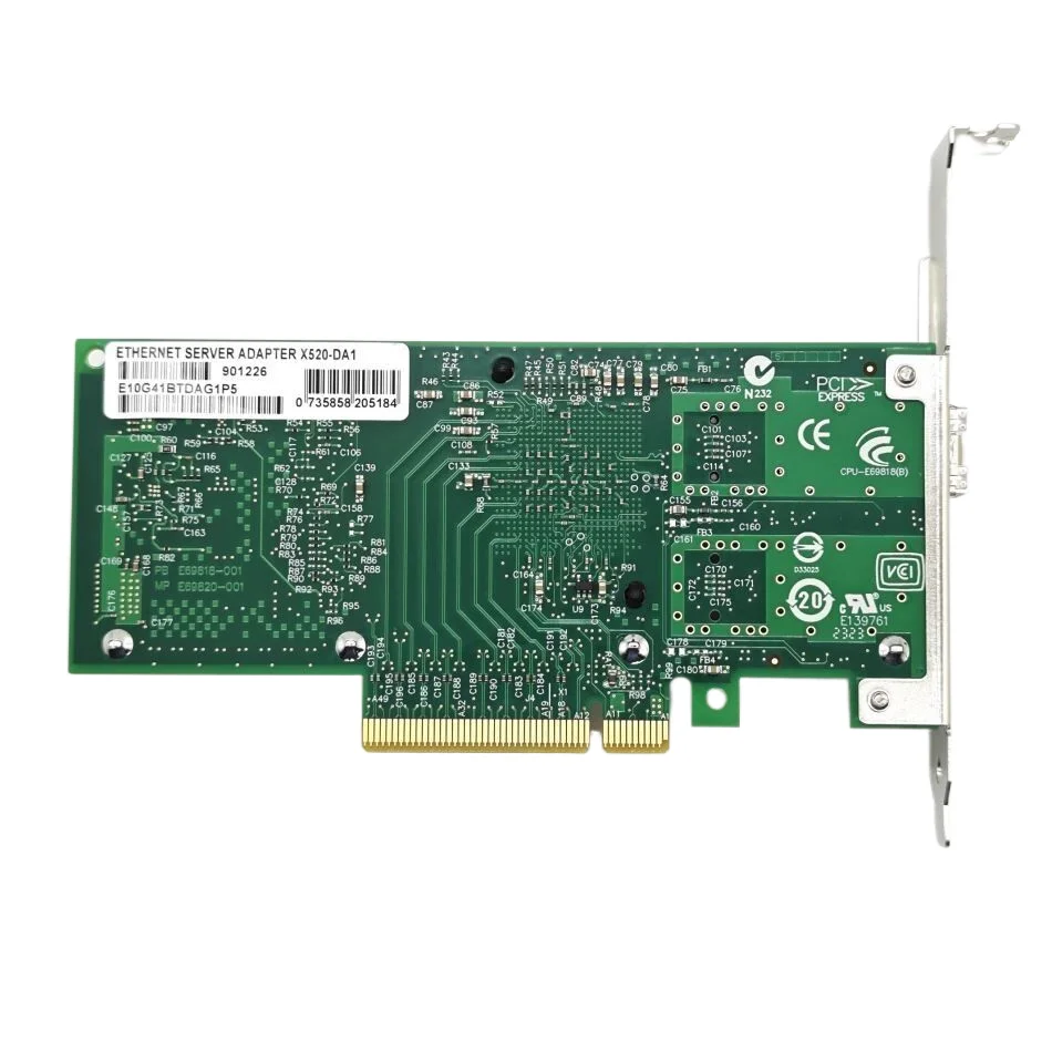 이더넷 네트워크 어댑터 인텔 82599EN X520-DA1, 1xSFP + 포트 PCI-E x8,x16 M.2 NIC 카드, 윈도우 서버, 7, 8, 10, VM웨어 지지대, 10GB