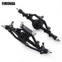 CNC Aluminum Alloy D90 Front Rear Axle Complete Set Black for 1/10 RC Crawler RC4WD Gelande II TF2 D110 Yota II Axels