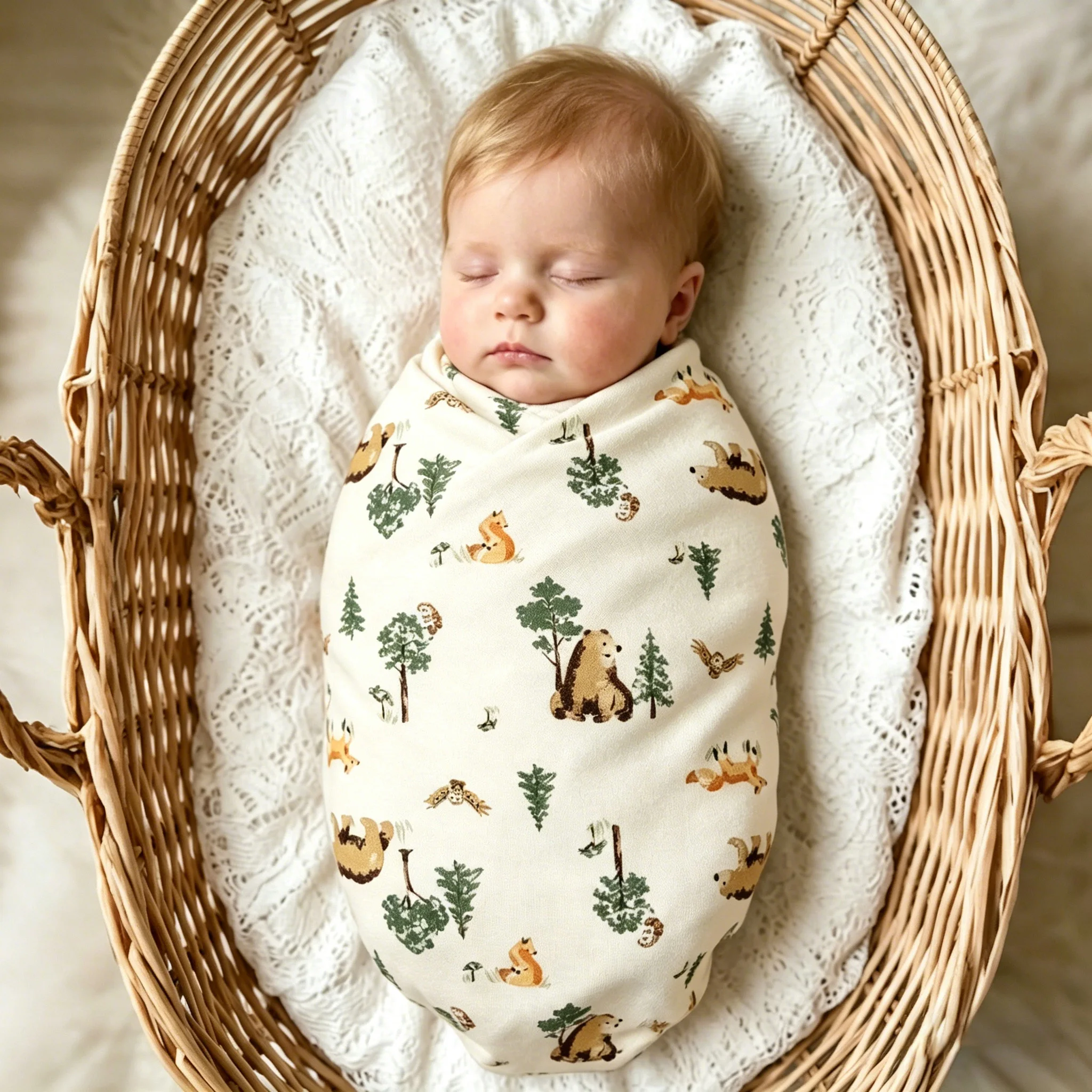 

Newborn Baby Boy Bamboo Swaddle Wrap - Soft Breathable High Elastic Blanket Cute Print - Baby Receiving Swaddle for Newborns