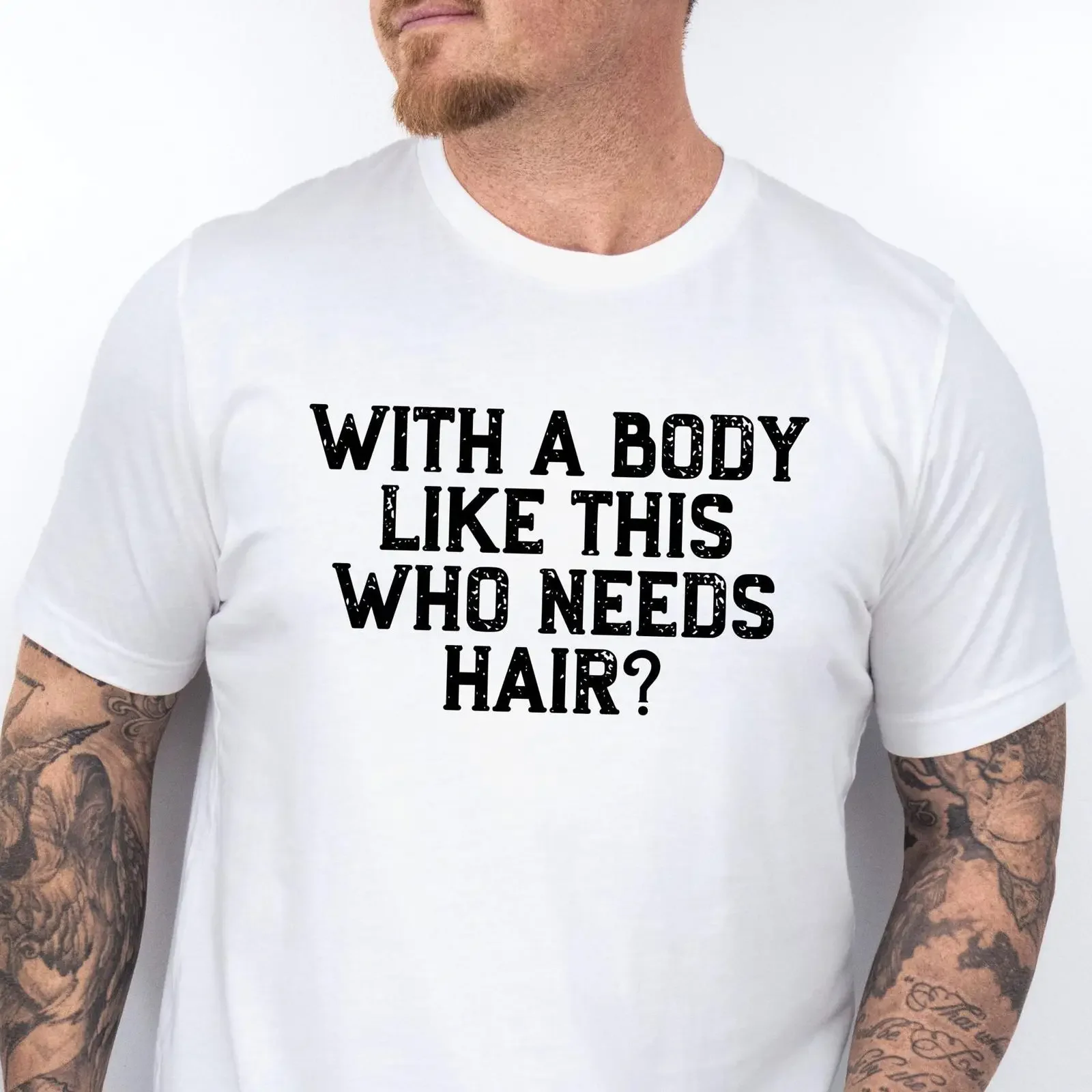 Funny Bald Guy T Shirt Gym Dad Humor Self Confidence  vintage Washed Breathable Comfortable Top For Everyday Wear Slightly