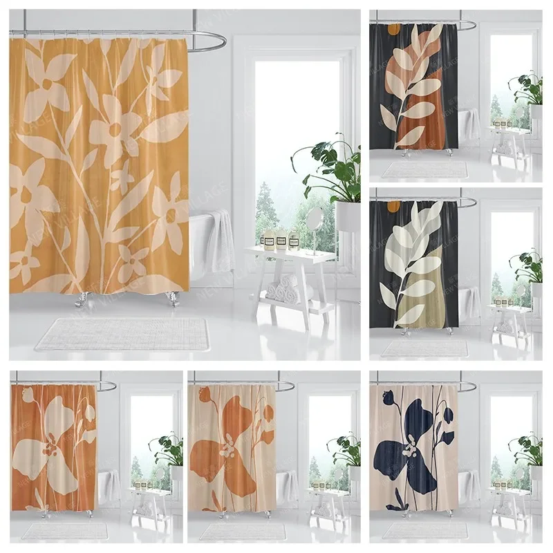 

Waterproof fabric shower curtains Bathroom curtain accessories 180x200 Bath curtain for shower 240*200 nordic boho decoration
