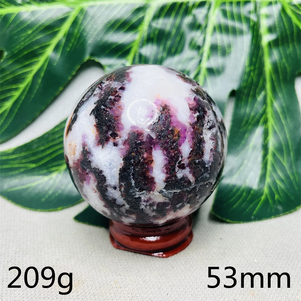 Natural Gemstone Purple Fluorite Ball Zebra Quartz Geode Crystal Home Room Feng Shui Decoration Witchcraft Altar Yoga Chakra