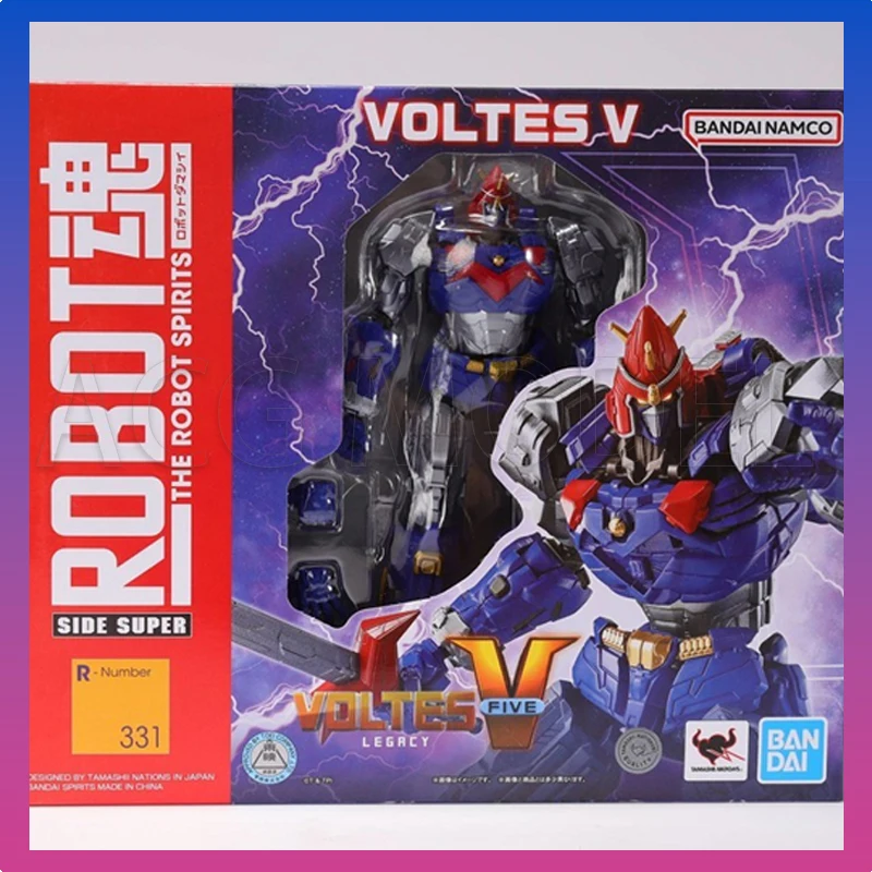 

In Stock BANDAI Original THE ROBOT SPIRITS 331 Super Electromagnetic Robot VOLTES V Anime Figure Model Toy Collectible Gift Kids