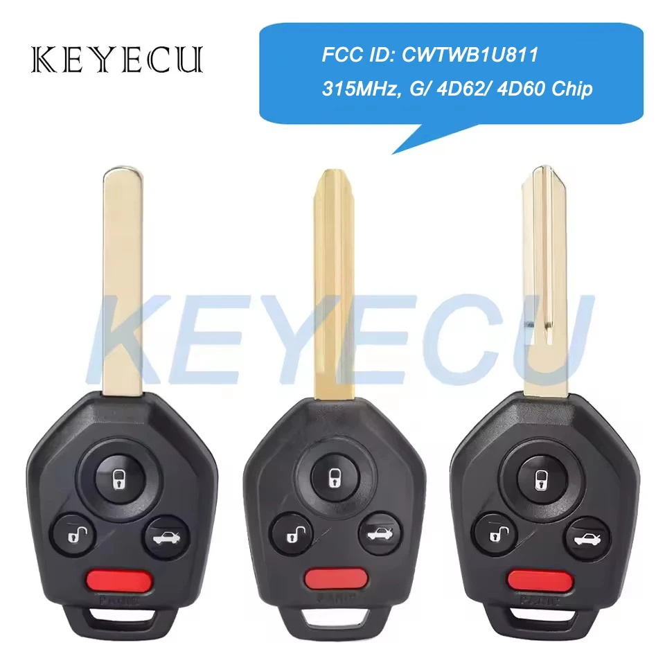 

Keyecu CWTWB1U811 ASK 315MHz G/ 4D62/ 4D60 Chip Remote Car Key Fob 4 Buttons for Subaru Outback Legacy Forester Impreza Tribeca