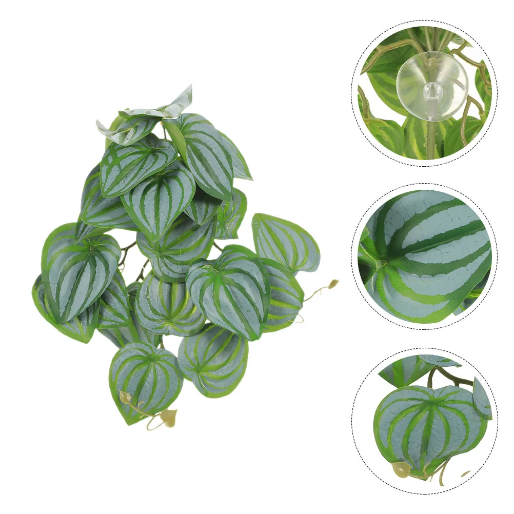 

Decorations Artificial Hanging Plants Outdoor Ornaments for Reptile Habitats Plastic Faux Leaves