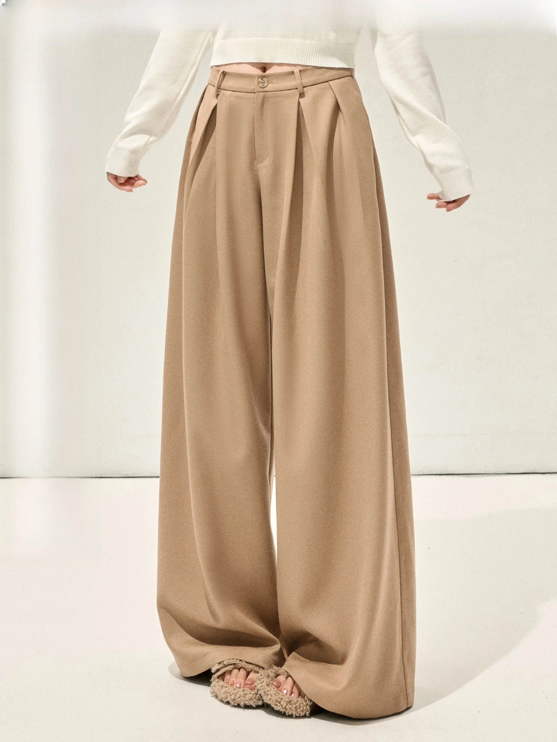 

Широкие брюки с высокой талией JULULOOK, повседневные брюки больших размеров, свободного кроя, длиной до пола, для полных женщин, дизайн Ele Dra