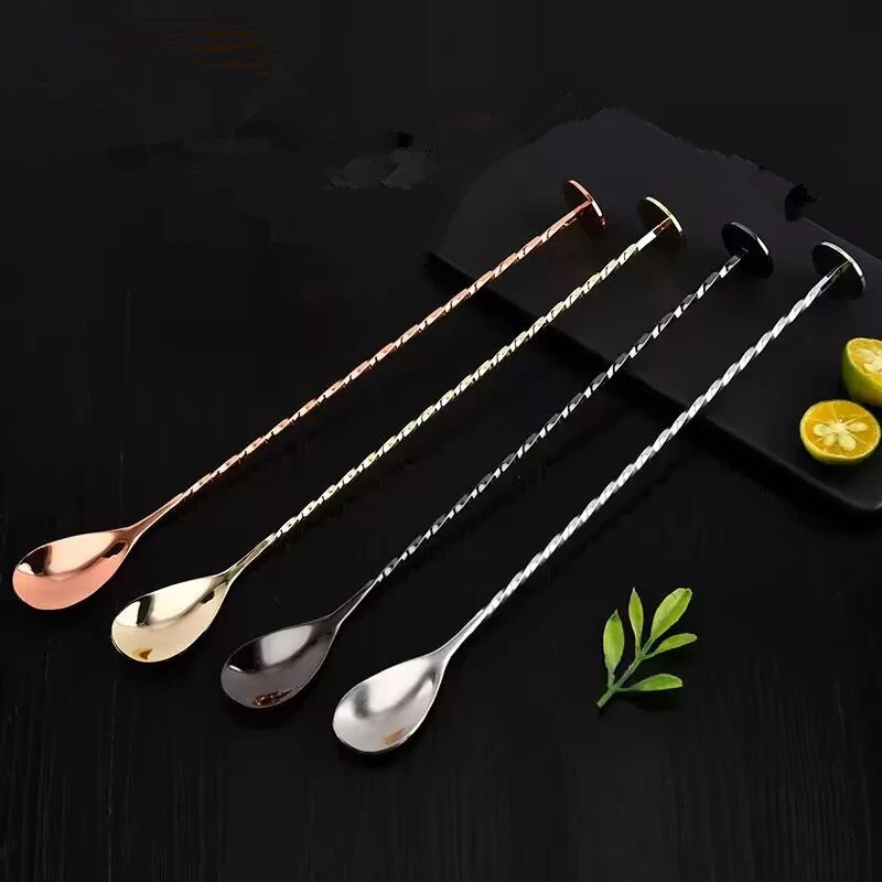 

27.5cm Stainless Steel Cocktail Bar Spoon Disc Tail Drink Mixer Bar Stirring Mixing Barware