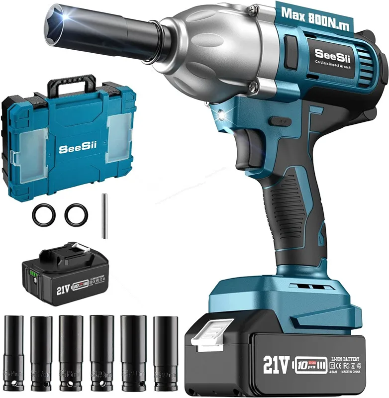 Seesii WH710 Cordless Electric Impact Wrench 1/2