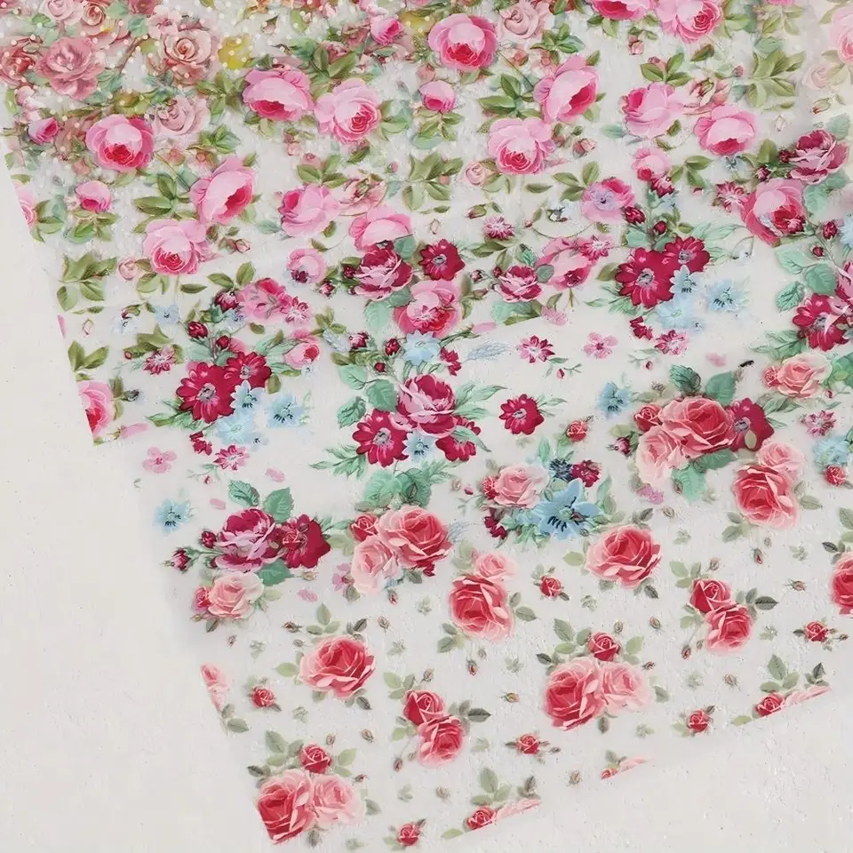 10 Piezas Mixtas Láminas de Transferencia para Arte de Uñas Set de Pegatinas Diseños de Rosas Florales Cielo Estrellado Envolturas de Uñas Decoración de Manicura para Boda Verano 6