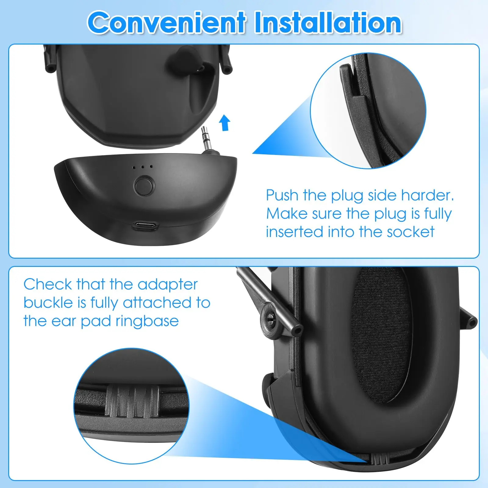 W1 Wire-controlled Headphone Bluetooth Adapter For WK Series Converter To Wireless Earmuffs Converter